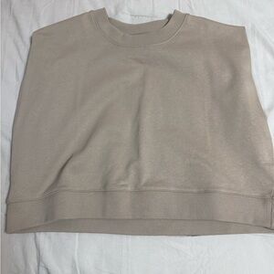 Anthropologie | Beige Crewneck Sweatshirt cropped